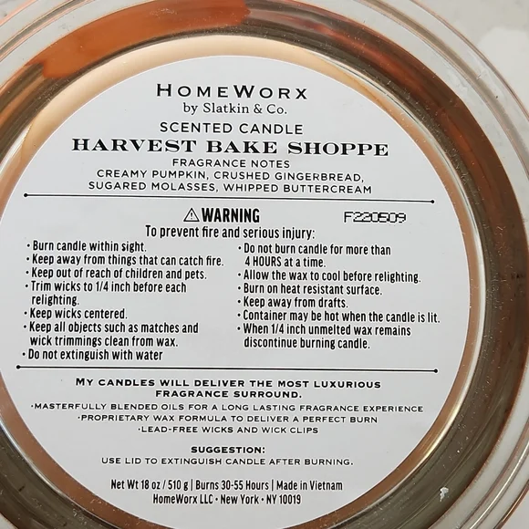 Homeworx by Harry Slatkin 4-Wick Harvest Bake Shoppe Candle - Picture 4 of 4
